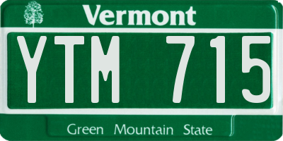VT license plate YTM715