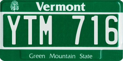 VT license plate YTM716
