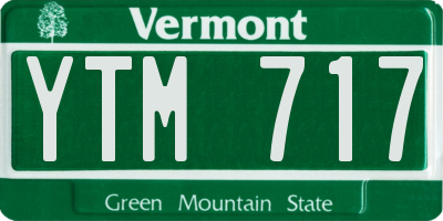 VT license plate YTM717