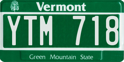 VT license plate YTM718