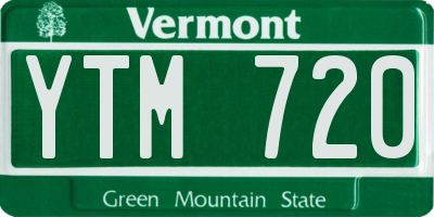 VT license plate YTM720