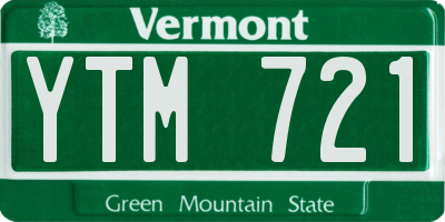 VT license plate YTM721