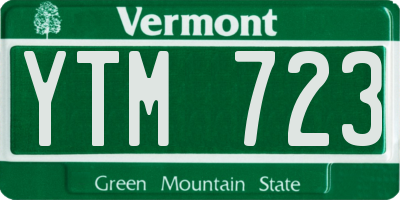 VT license plate YTM723