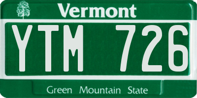 VT license plate YTM726