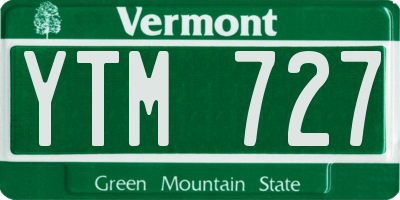 VT license plate YTM727