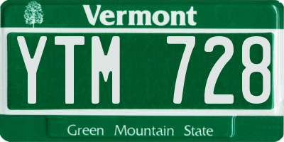 VT license plate YTM728