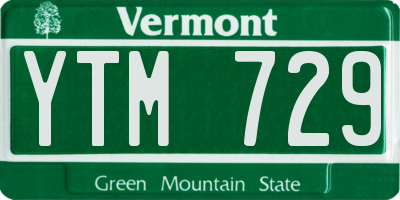 VT license plate YTM729