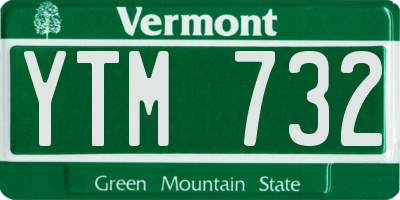 VT license plate YTM732