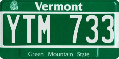 VT license plate YTM733