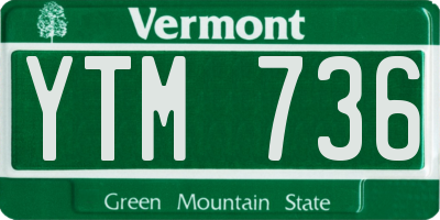 VT license plate YTM736
