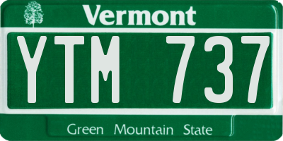 VT license plate YTM737