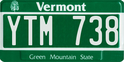 VT license plate YTM738