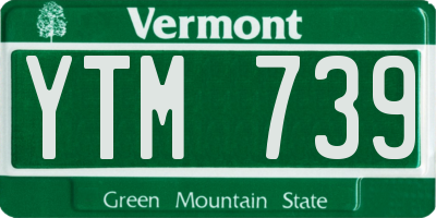 VT license plate YTM739
