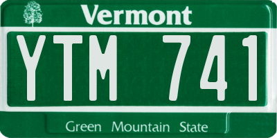 VT license plate YTM741