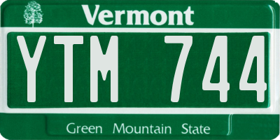 VT license plate YTM744