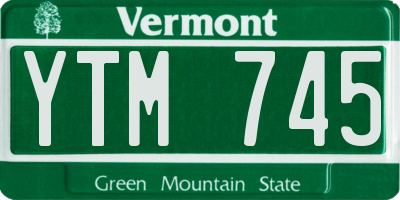 VT license plate YTM745