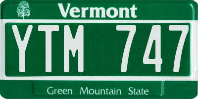 VT license plate YTM747