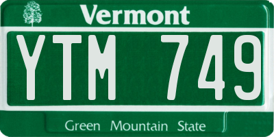 VT license plate YTM749