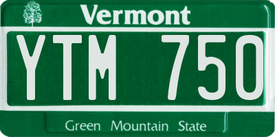 VT license plate YTM750