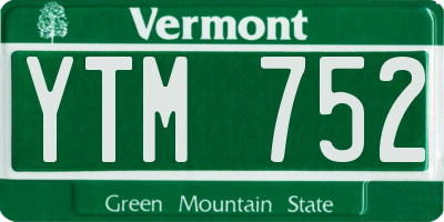 VT license plate YTM752