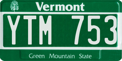 VT license plate YTM753