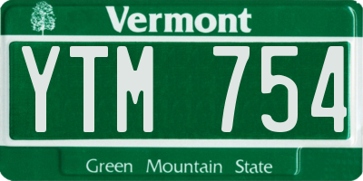 VT license plate YTM754