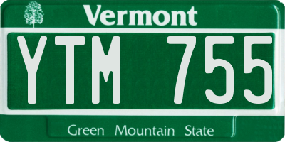 VT license plate YTM755