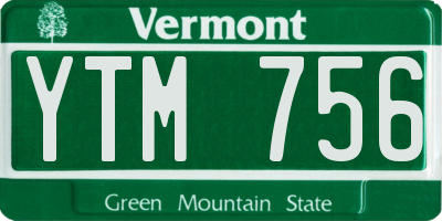 VT license plate YTM756