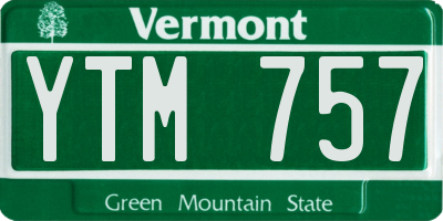 VT license plate YTM757