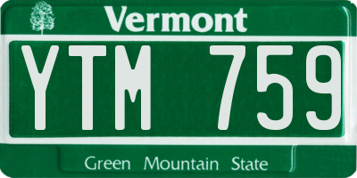 VT license plate YTM759
