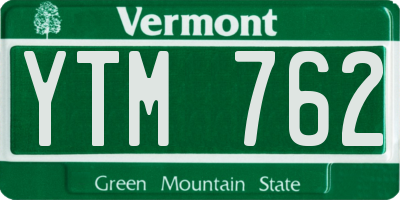 VT license plate YTM762