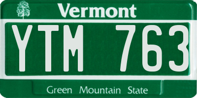 VT license plate YTM763