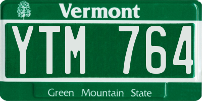 VT license plate YTM764