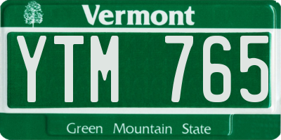 VT license plate YTM765