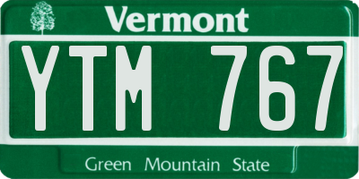 VT license plate YTM767