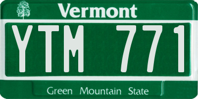 VT license plate YTM771