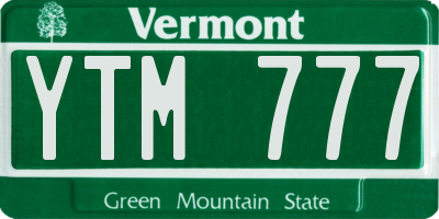 VT license plate YTM777