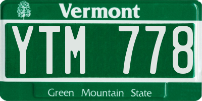 VT license plate YTM778
