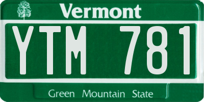 VT license plate YTM781