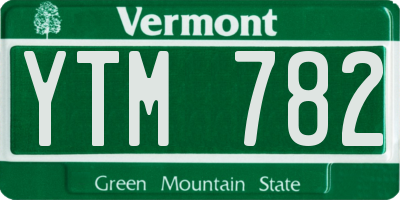 VT license plate YTM782