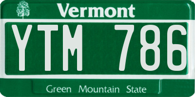 VT license plate YTM786