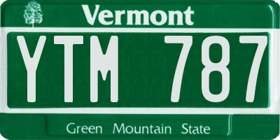 VT license plate YTM787