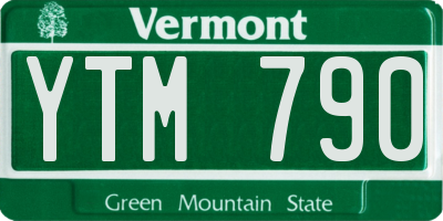 VT license plate YTM790