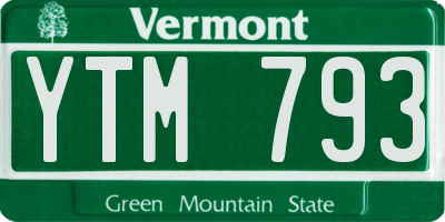 VT license plate YTM793