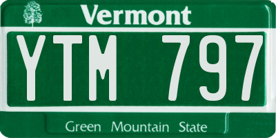 VT license plate YTM797
