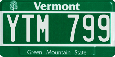 VT license plate YTM799