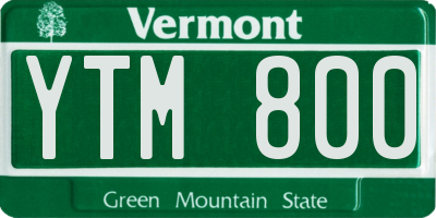 VT license plate YTM800