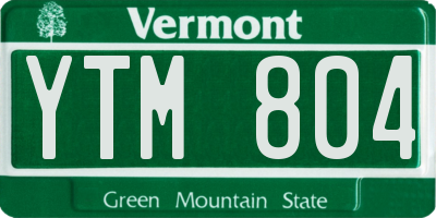 VT license plate YTM804