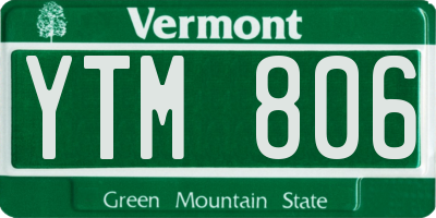 VT license plate YTM806