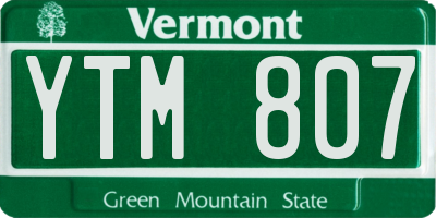 VT license plate YTM807